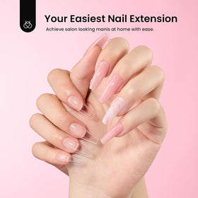 beetles Gel Nail Kit with 576 half matte long coffin nail tips