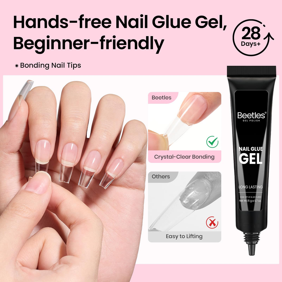 beetles Gel Nail Kit with cuticle pusher and nail tips