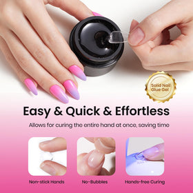 beetles Gel Nail Kit with solid nail glue gel and nail clipper