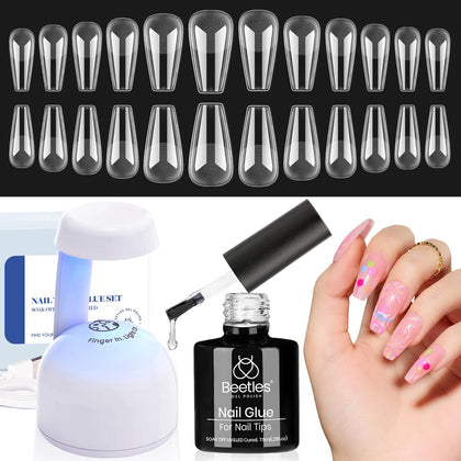 beetles Gel Nail Kit with UV lamp and nail tips