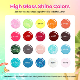 beetles Gel Nail Polish 20 colours front view