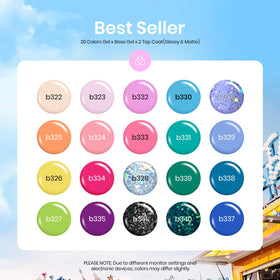 beetles Gel Nail Polish 20 mini colours and 3 top coats