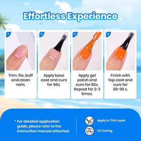 beetles Gel Nail Polish application process with UV lamp