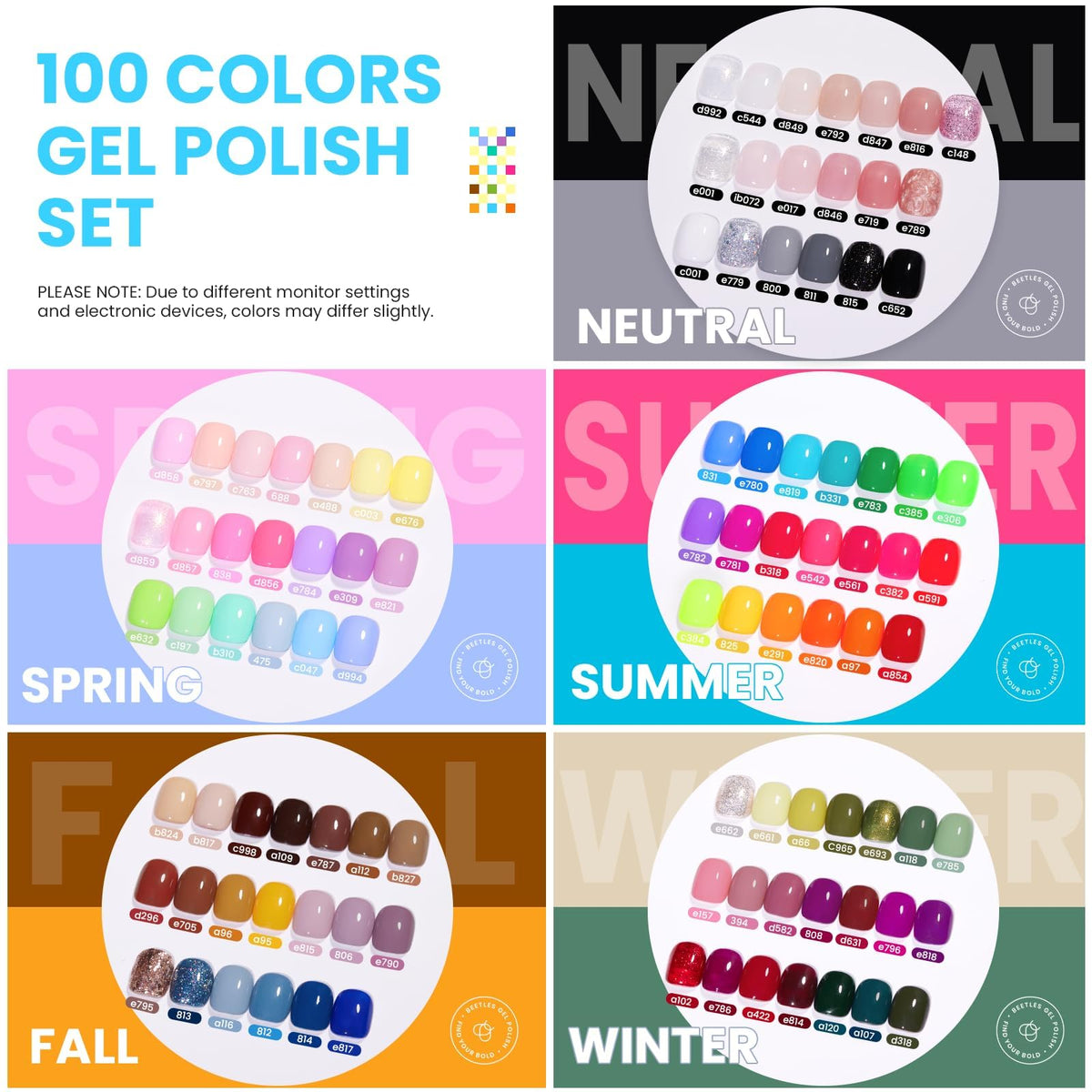 beetles Gel Nail Polish bottles and accessories
