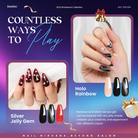 beetles Gel Nail Polish bottles displayed in a row