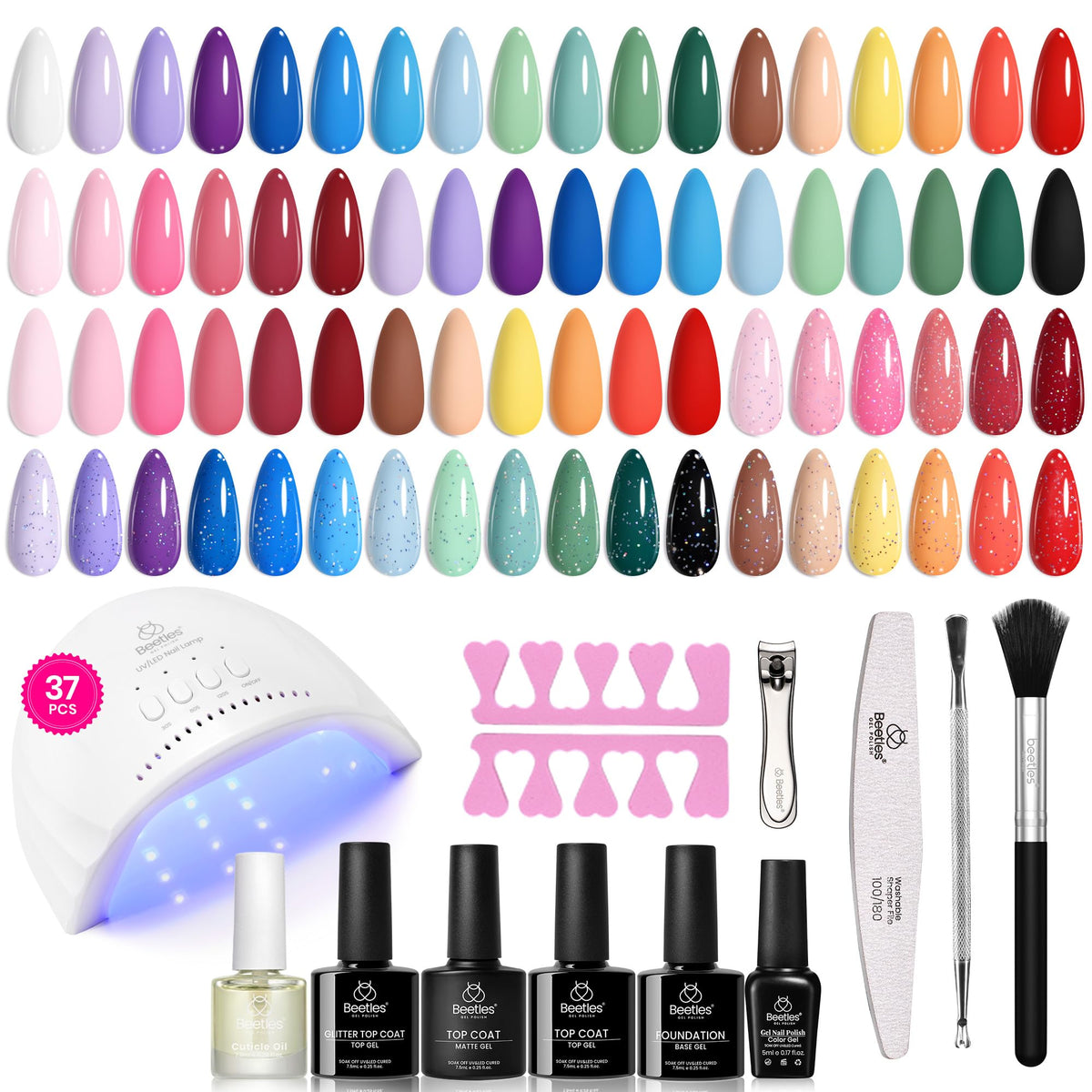 beetles Gel Nail Polish Kit 37PCS with UV Light front view