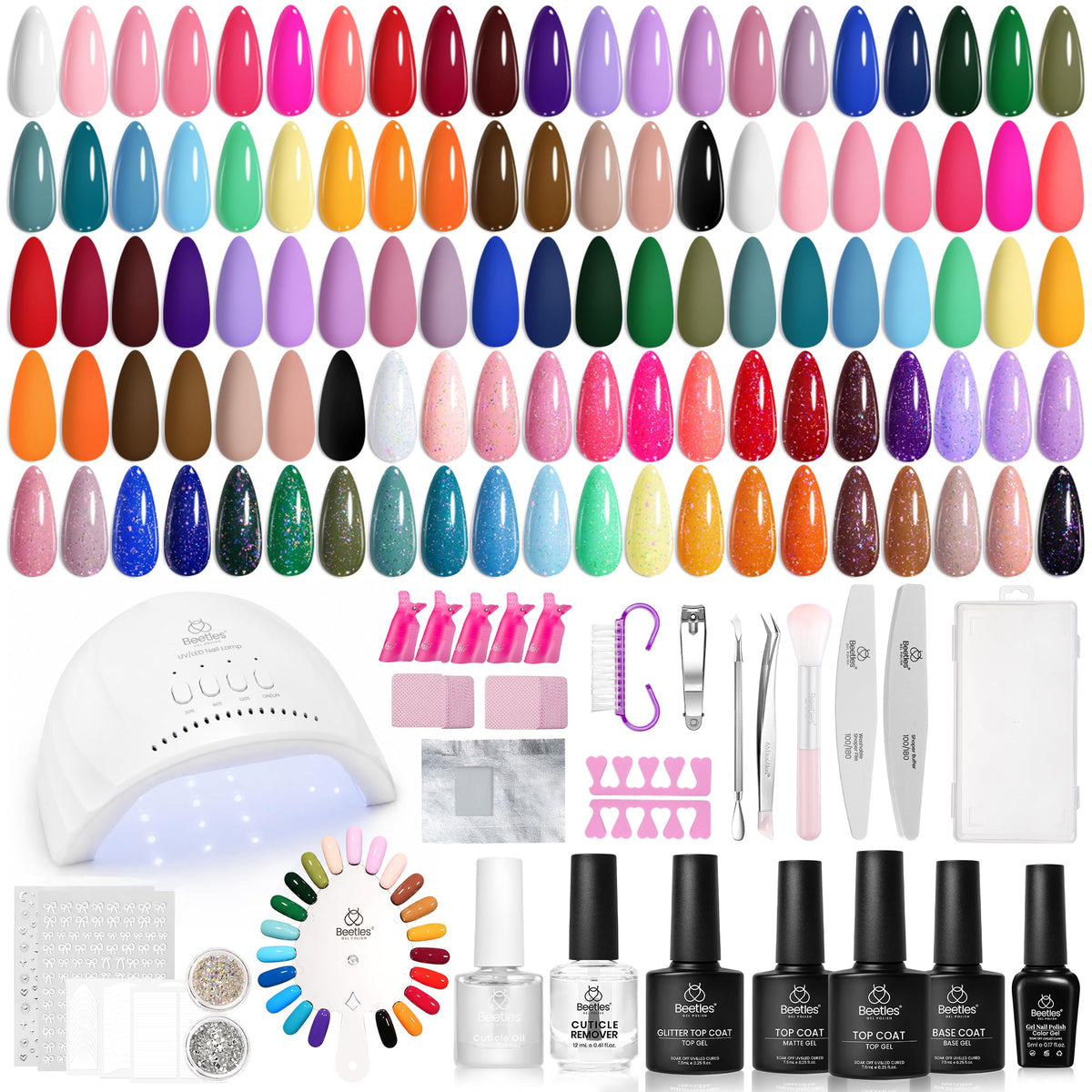 beetles Gel Nail Polish Kit 68 PCS with UV light and tools