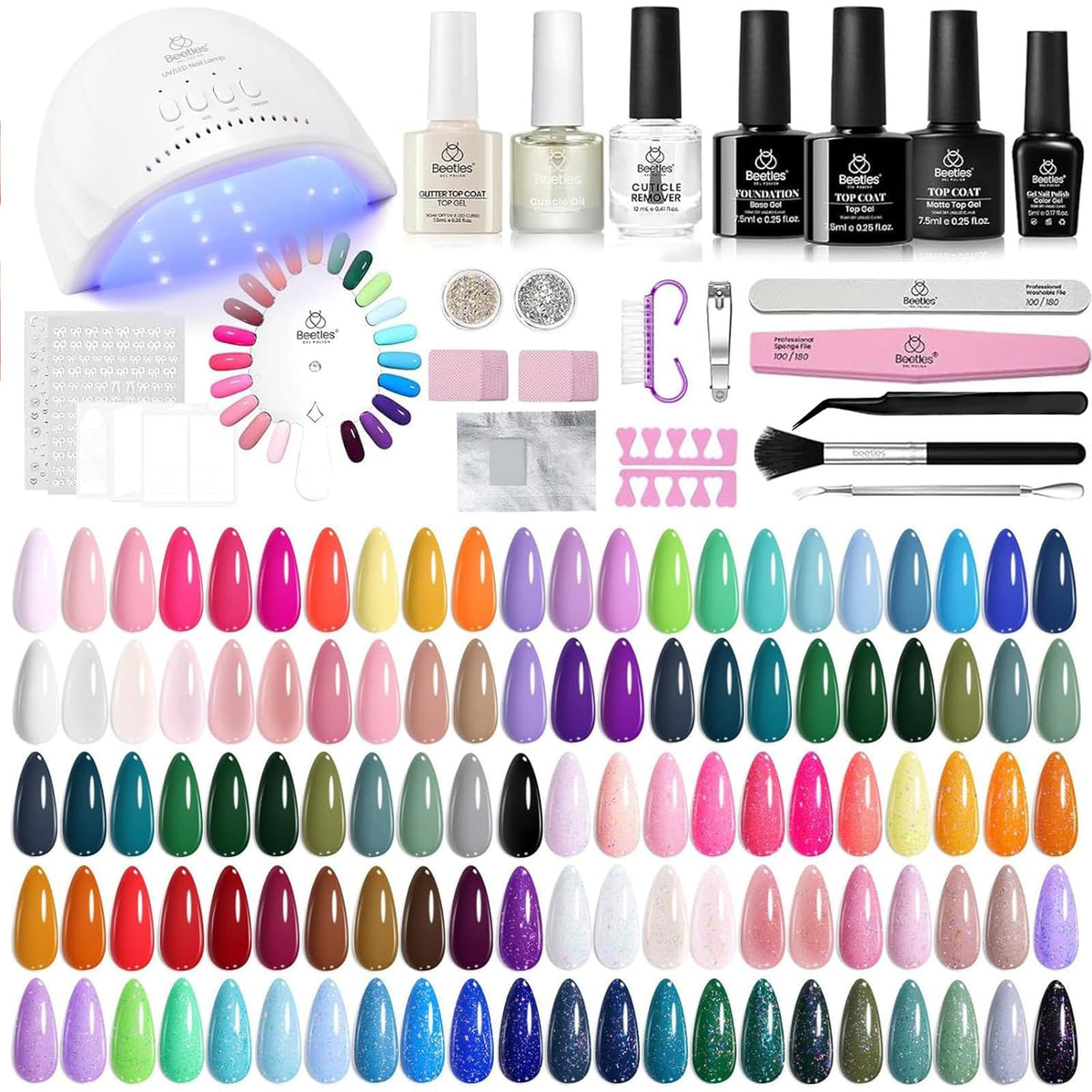 beetles Gel Nail Polish Kit 85 pcs with UV light and tools