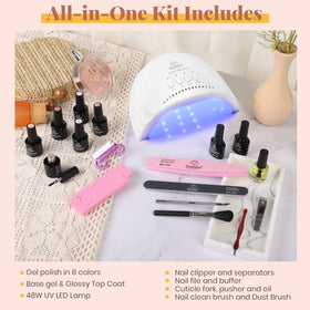 beetles Gel Nail Polish Kit showing six gel polish colours