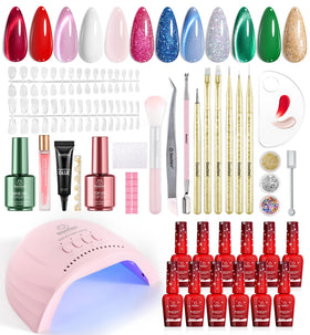 beetles Gel Nail Polish Kit with 12 vibrant colours and UV light