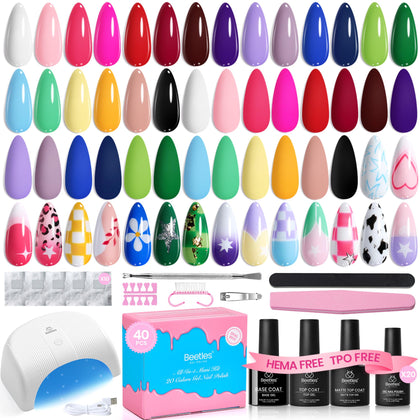 beetles Gel Nail Polish Kit with 20 colours and UV lamp