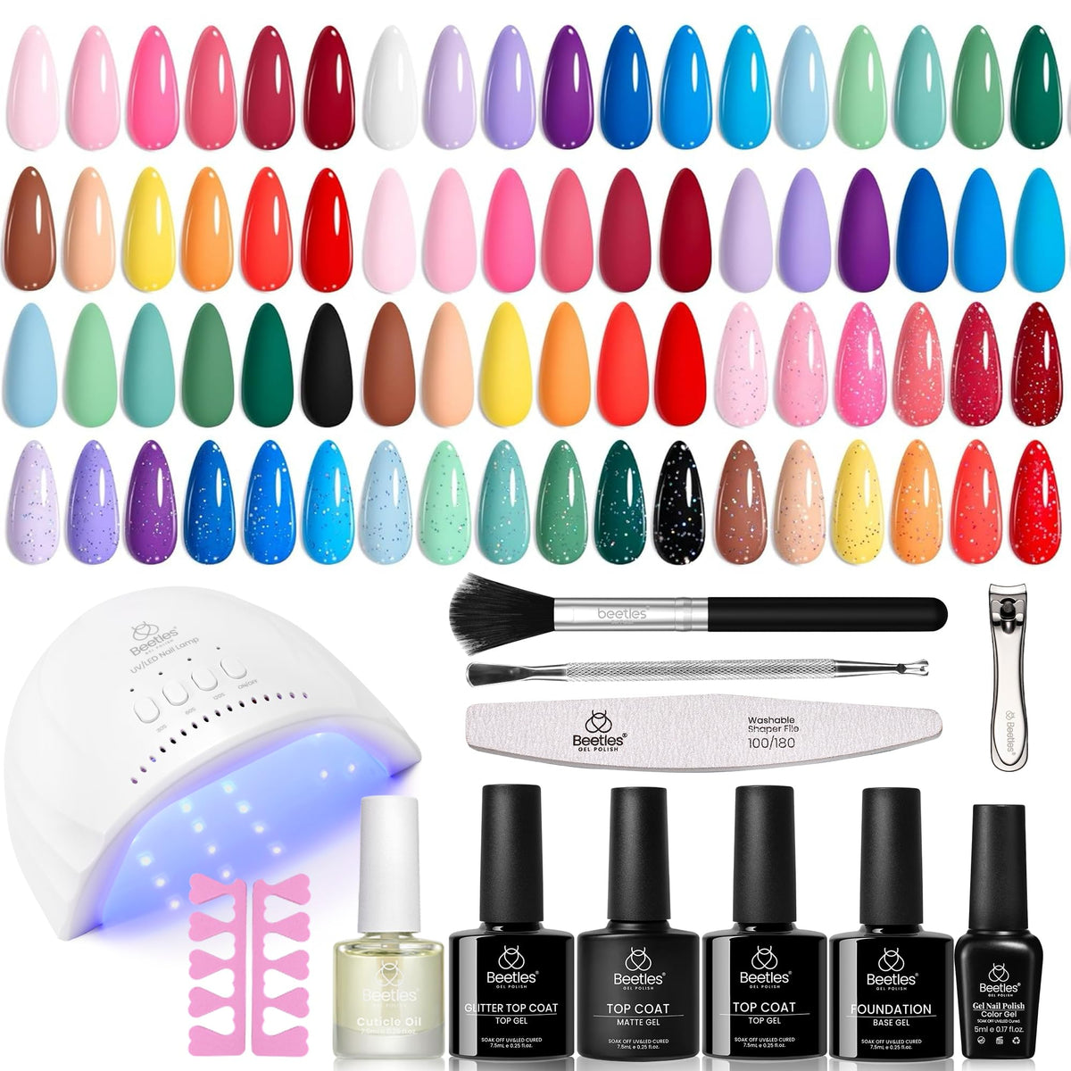 beetles Gel Nail Polish Kit with 25 bottles of gel polish
