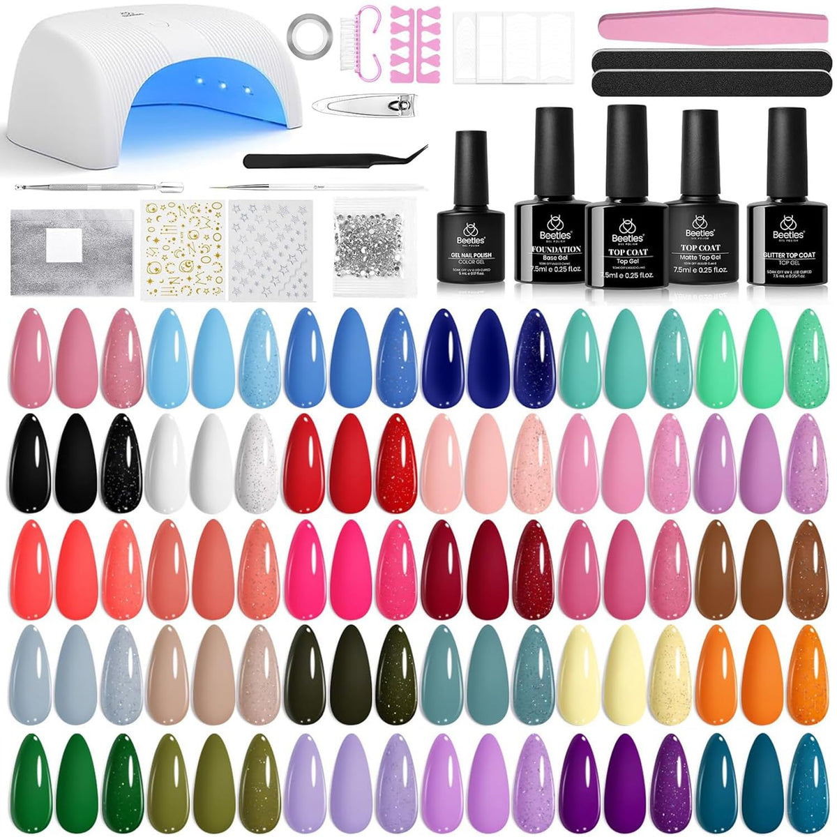 beetles Gel Nail Polish Kit with 32 colours and UV light