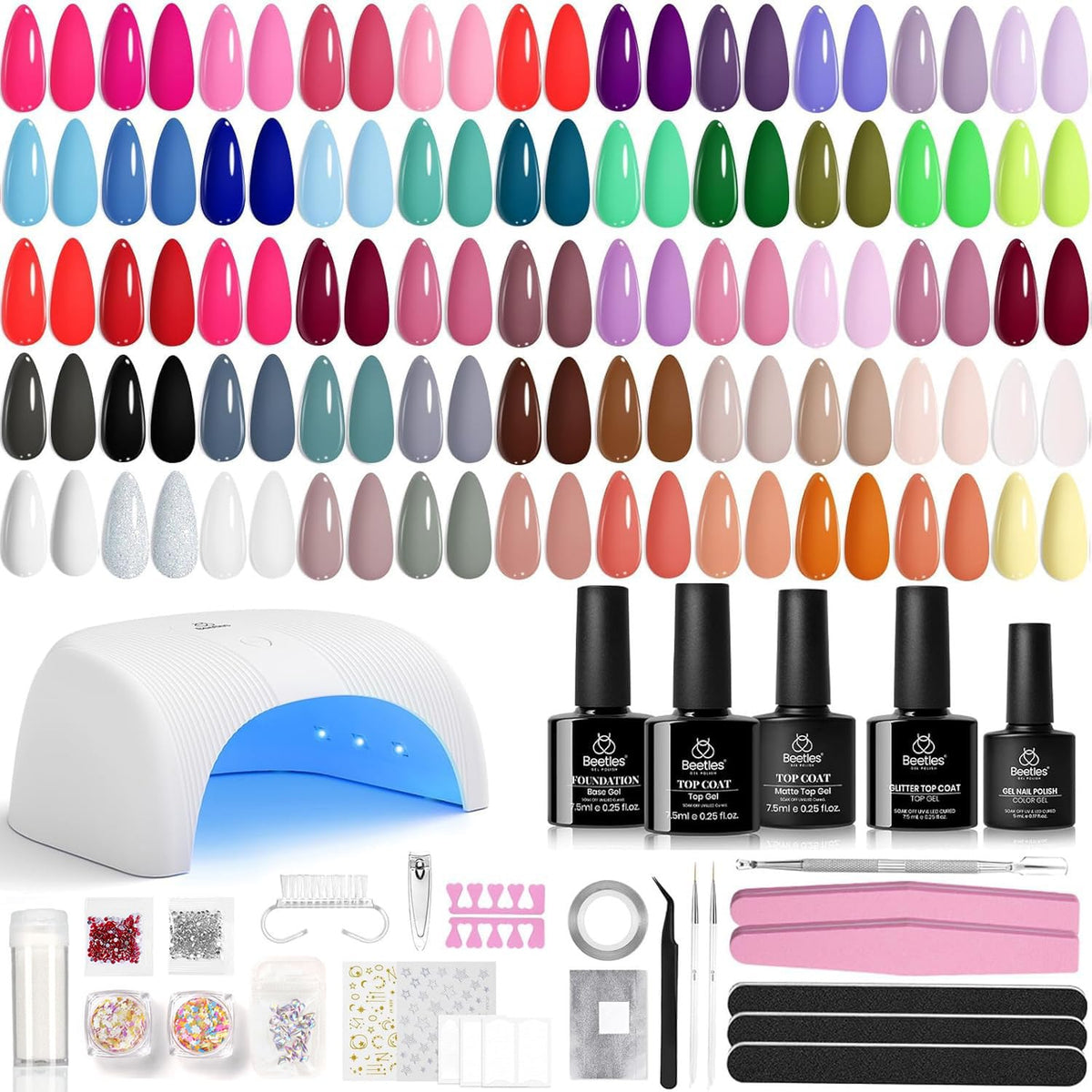 beetles Gel Nail Polish Kit with 55 colours and tools