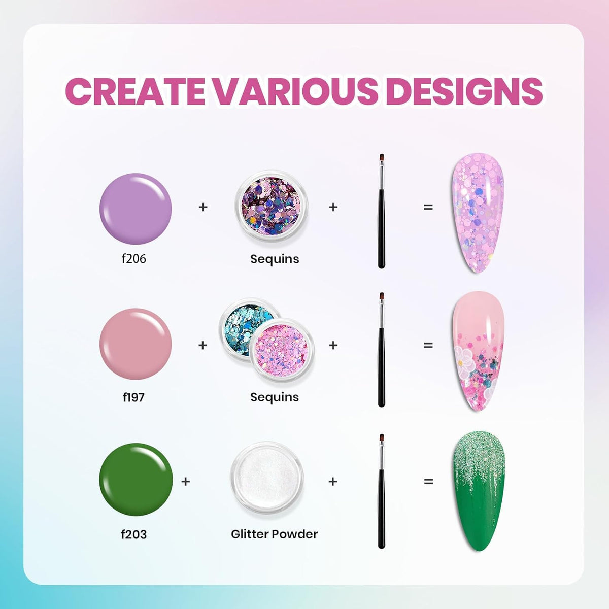 beetles Gel Nail Polish Kit with press-on nail tips