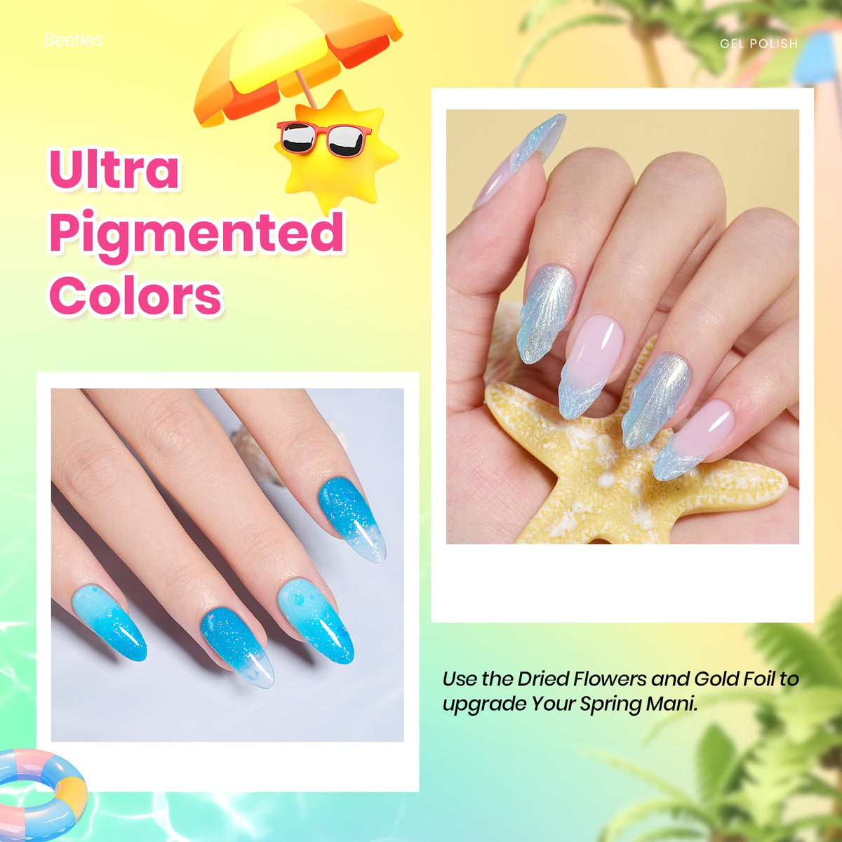 beetles Gel Nail Polish No-Wipe Base Coat and Top Coats