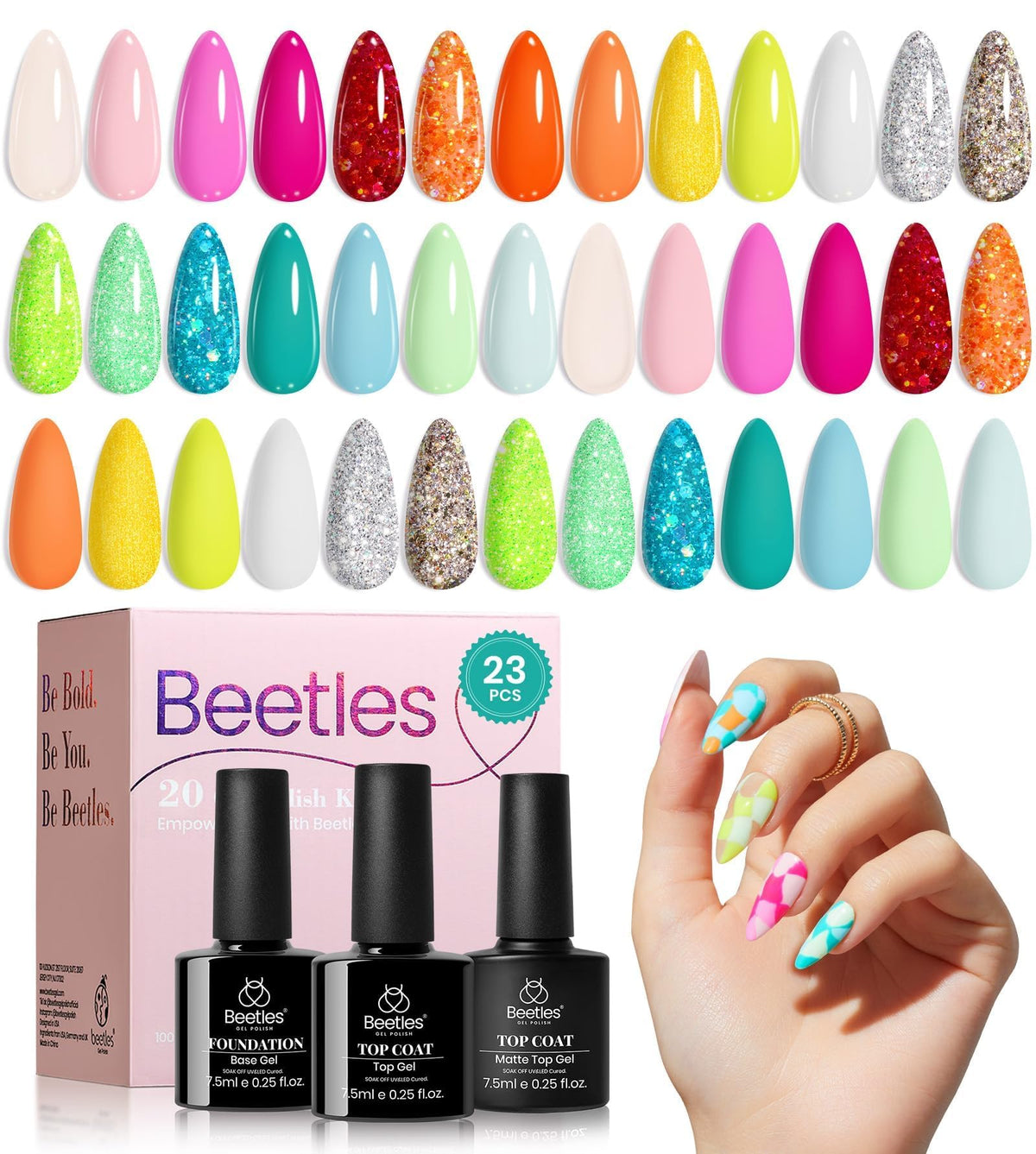 beetles Gel Nail Polish Set 20 colours front view