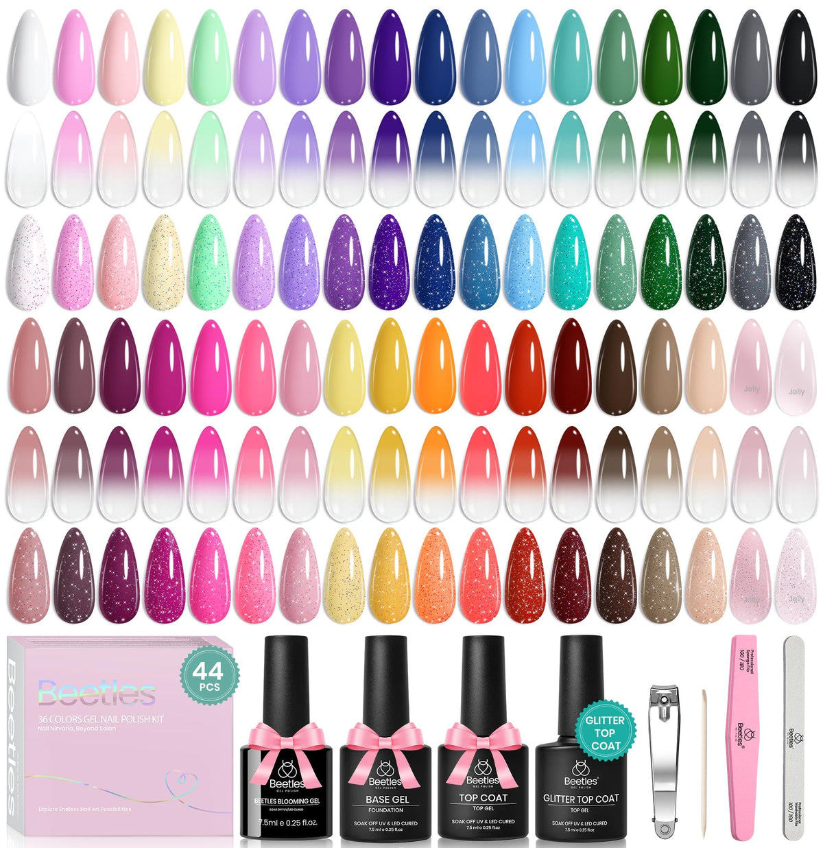 beetles Gel Nail Polish Set 36 colors front view