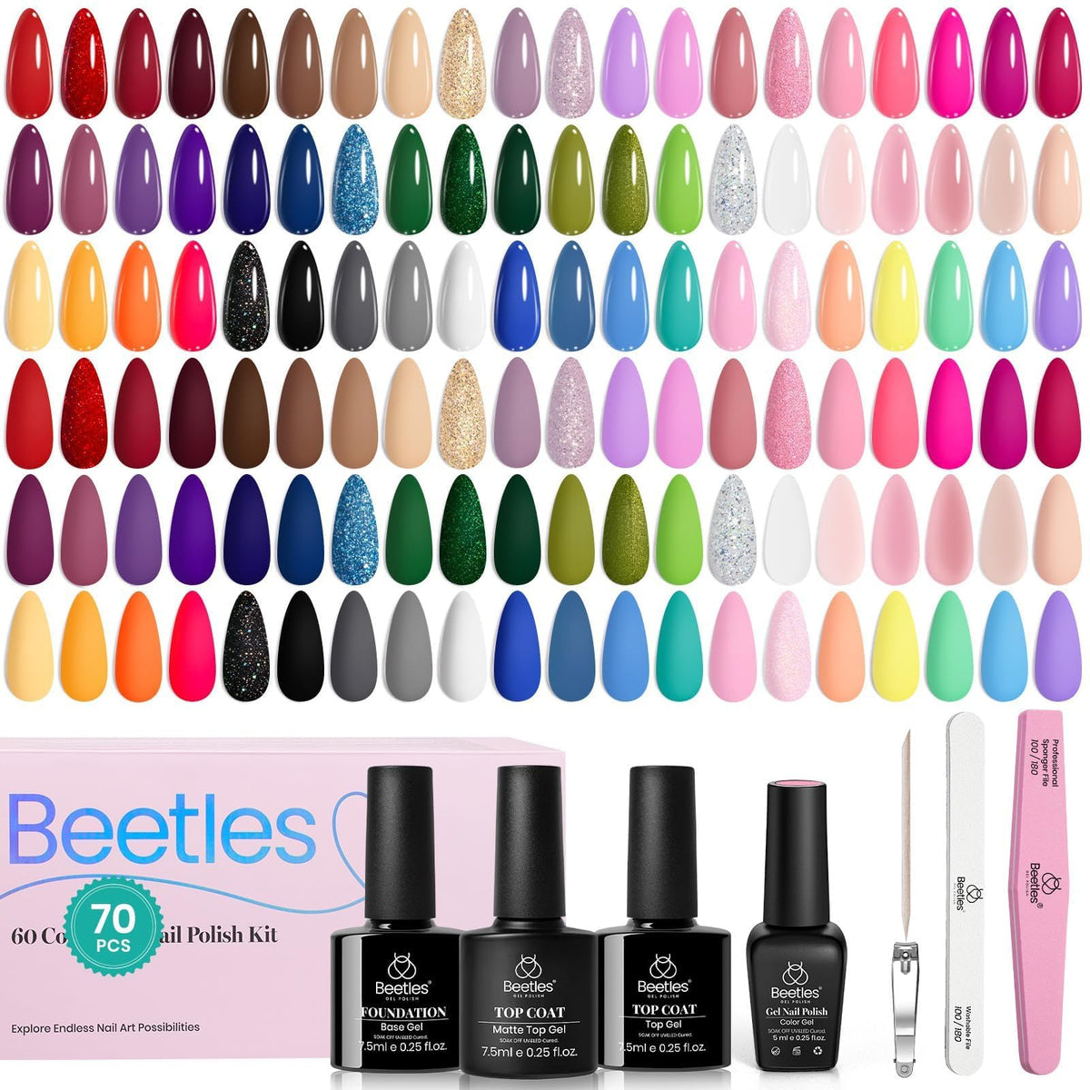 beetles Gel Nail Polish Set 60 colours front view