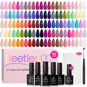 beetles Gel Nail Polish Set 63 PCS with various gel polish shades
