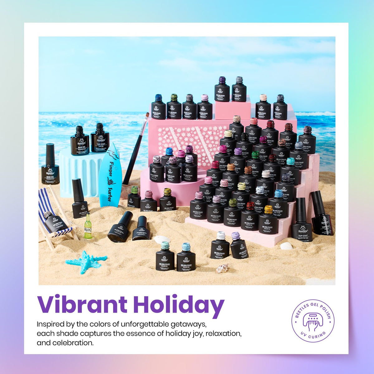 beetles Gel Nail Polish Set displayed with glossy and matte finishes