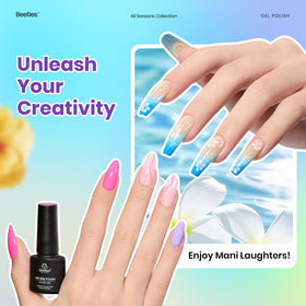 beetles Gel Nail Polish Set showing nail art stickers and brush