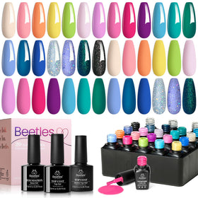 beetles Gel Nail Polish set with base and top coats