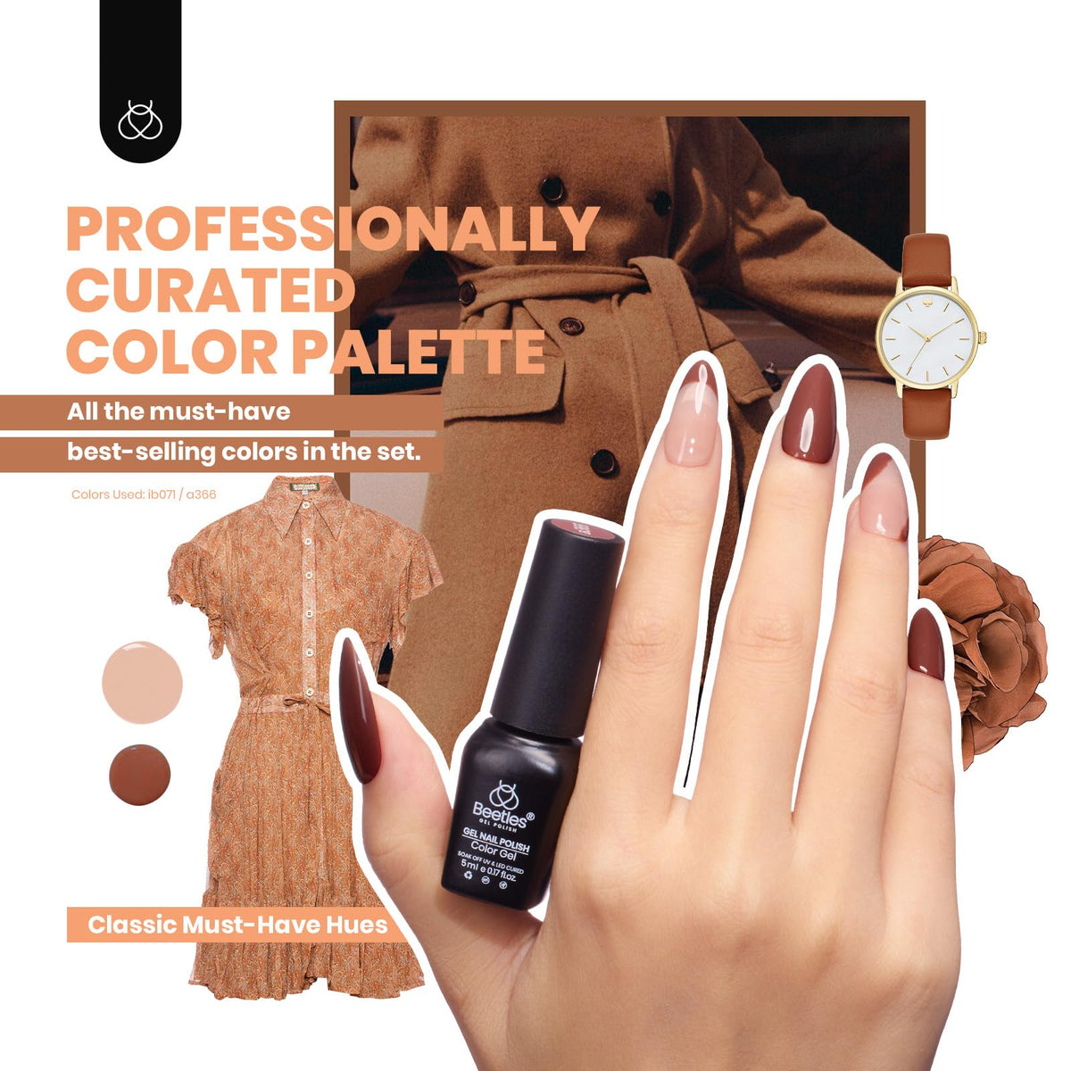beetles Gel Nail Polish Set with glossy and matte top coats