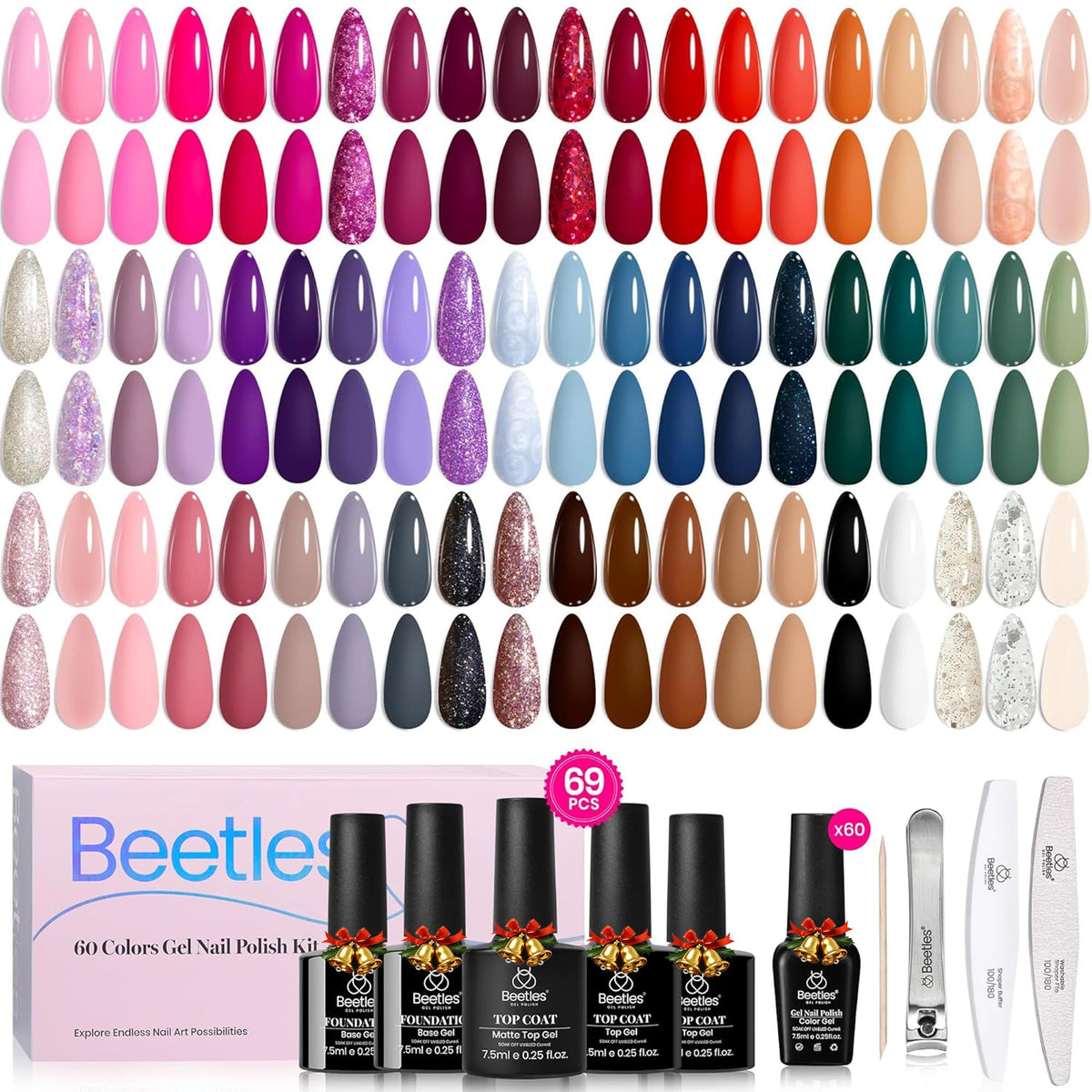 beetles Gel Nail Polish set with instruction manual