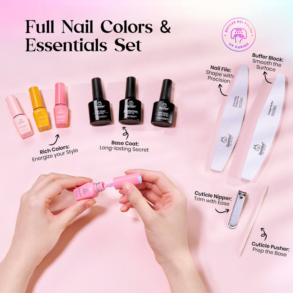 beetles Gel Nail Polish vibrant colour display