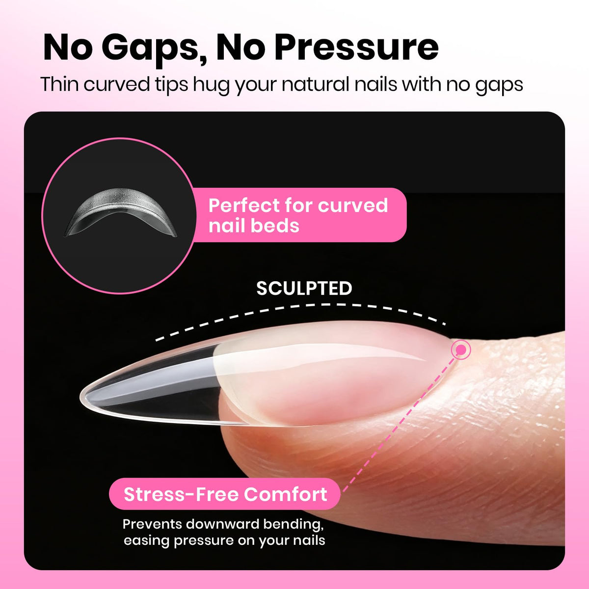 beetles Gel Nail Tips Almond close-up of tips