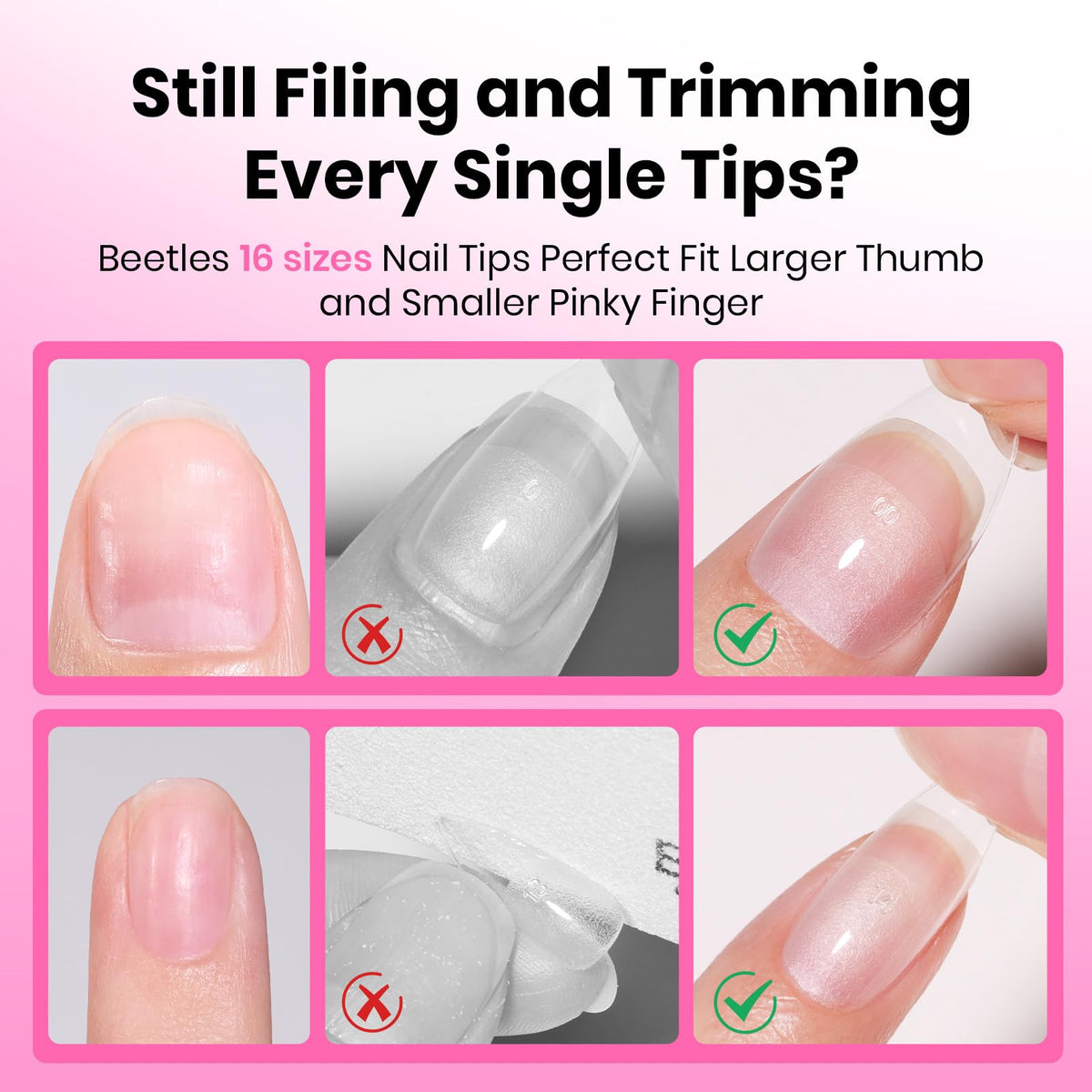 beetles Gel Nail Tips Almond Medium Curve-EX packaging