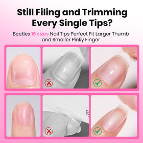 beetles Gel Nail Tips Almond Medium Curve-EX packaging