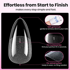 beetles Gel Nail Tips Almond tips in use