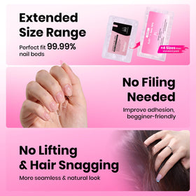beetles Gel Nail Tips Almond with nail glue