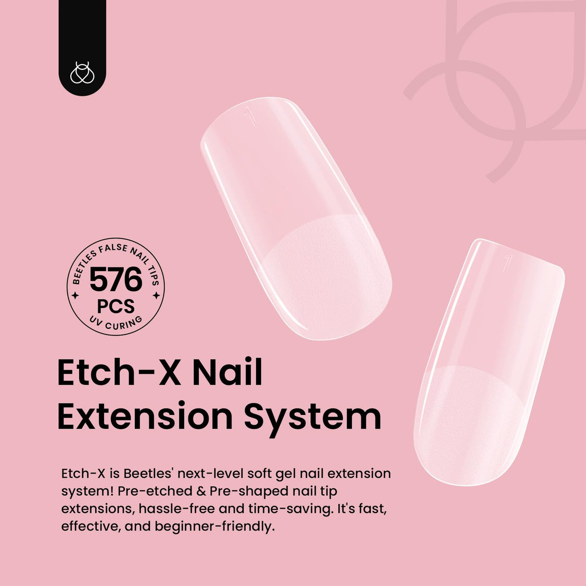 beetles Gel Nail Tips Etch-X package contents displayed