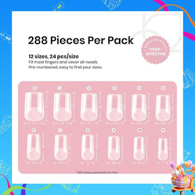 beetles Gel Nail Tips Etch-X square short 12 sizes display