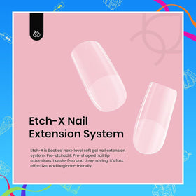 beetles Gel Nail Tips Etch-X square short application process