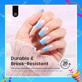 beetles Gel Nail Tips Etch-X square short in nail art setup