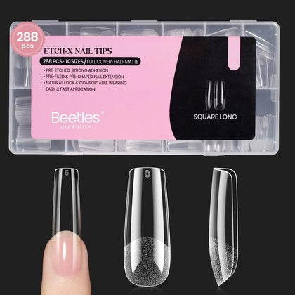 beetles Gel Nail Tips Long Square 288Pcs front view