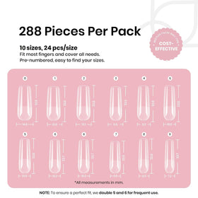 beetles Gel Nail Tips Long Square assorted sizes
