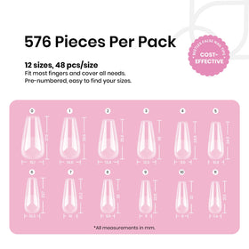 beetles Gel Nail Tips Medium Coffin 576PCS packaging