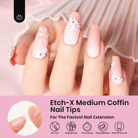 beetles Gel Nail Tips Medium Coffin close-up of nail tips