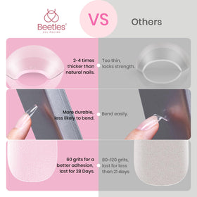beetles Gel Nail Tips Medium Coffin demonstration of application