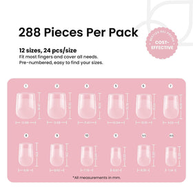 beetles Gel Nail Tips packaging with 288 pcs display