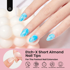 beetles Gel Nail Tips Short Almond 12 sizes displayed