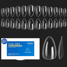 beetles Gel Nail Tips short almond 504 pieces packaging