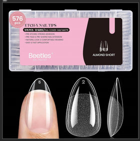 beetles Gel Nail Tips Short Almond 576Pcs packaging front view