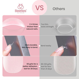 beetles Gel Nail Tips Short Almond set with tools