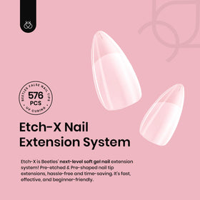 beetles Gel Nail Tips Short Almond side view